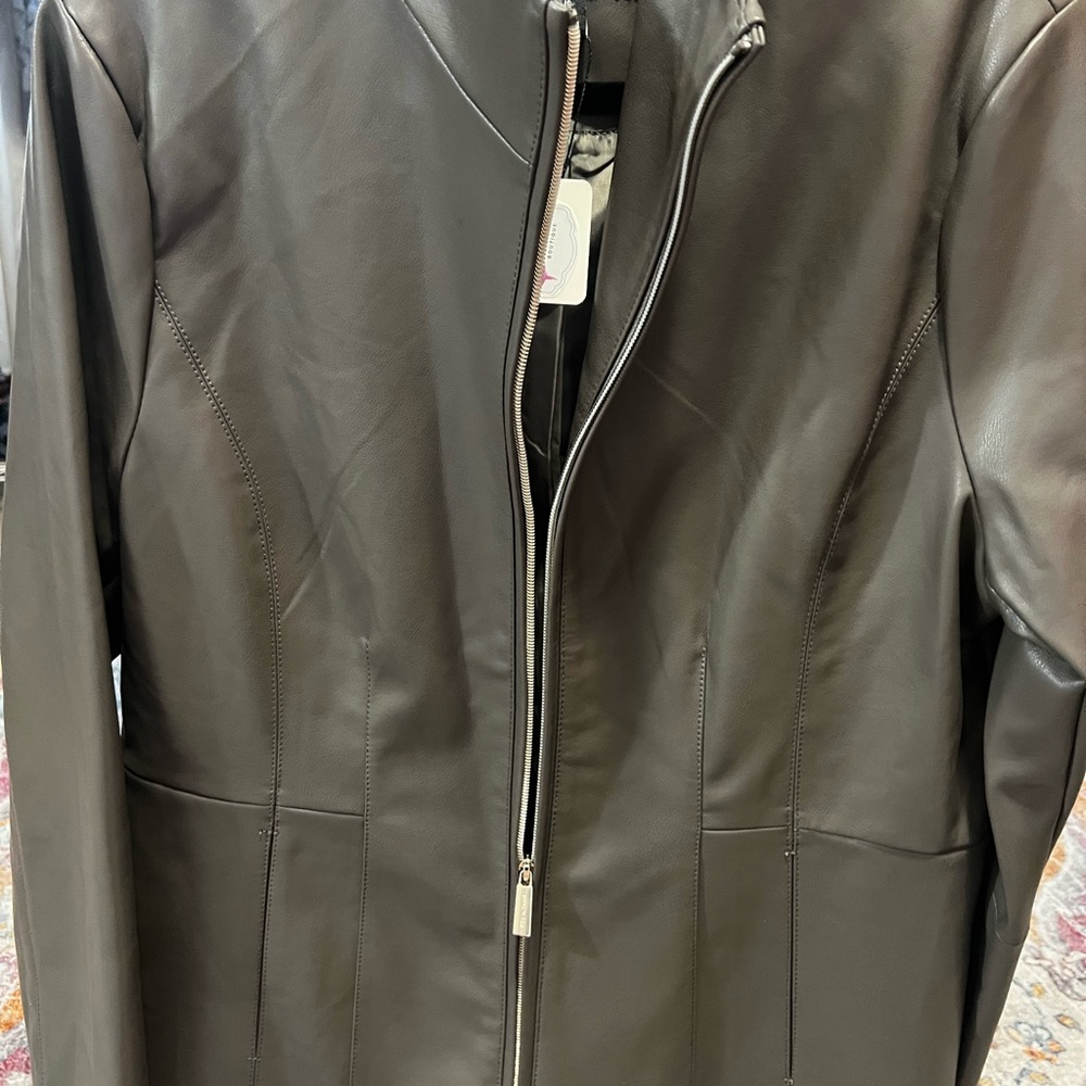 Kenneth Cole grey faux Leather Jacket